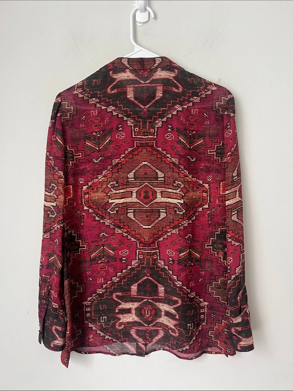 Tory Burch 100% Silk Aztec Print Blouse Sz 6 ♟️